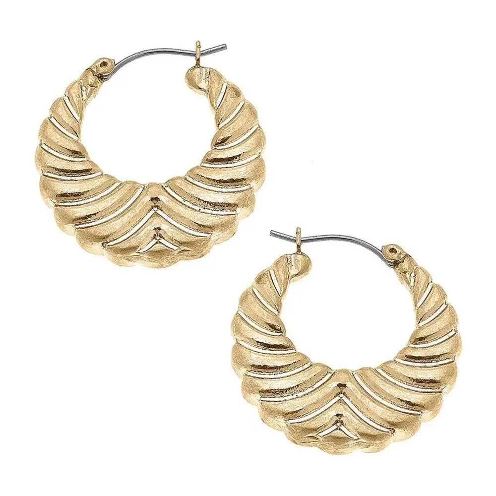 Camille Textured Hoop Earrings